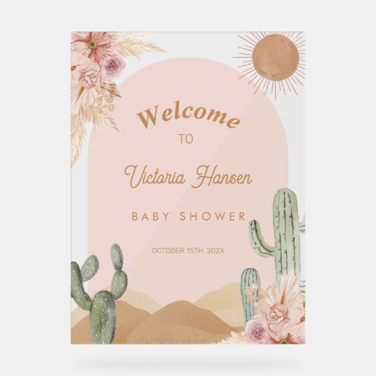 Girl Cactus Desert Baby Shower Southwestern (Recto)