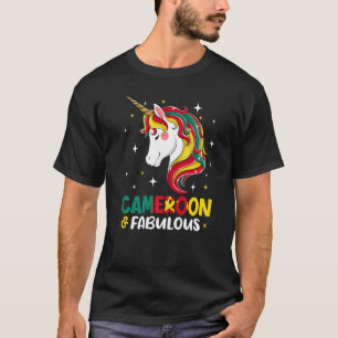 Girl Cameroonians Cameroon Flag Unicorn Women T-shirt