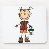 Girl Camper met Lantaarn Mousepad Muismat (Voorkant)