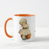 Girl Carving Apple Halloween Mok (Links)