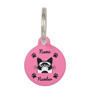 Girl Cat Feline Lovers Pet Tag Huisdierpenning