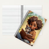 Girl & Cat Notitieboek (Binnen)