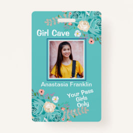 Girl Cave Fun Child Pass Photo Personalizid Badge