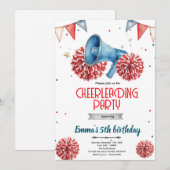 Girl Cheerleader party Invitation  (Devant / Derrière)
