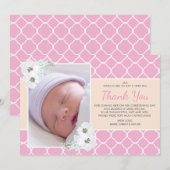 Girl Christening/Baptism Hartelijk dank Bedankkaart (Voorkant / Achterkant)