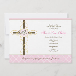 Girl Christening/Baptism Invitation Kaart