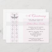Girl Christening Invitation Kaart (Voorkant / Achterkant)