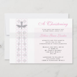 Girl Christening Invitation Kaart