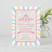 Girl Circus Theme Birthday Party Invitation (Debout devant)