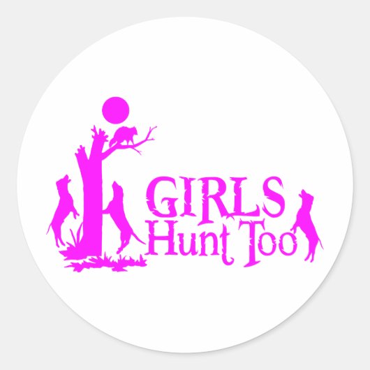 GIRL COON HUNTING RONDE STICKER (Voorkant)