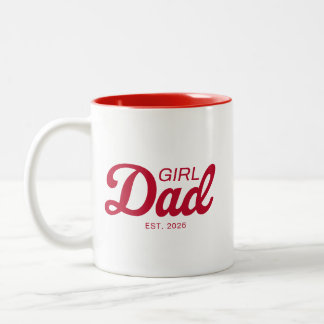 Girl Dad Gesticht in 20XX Vaderdag Cadeau voor Pap Tweekleurige Koffiemok