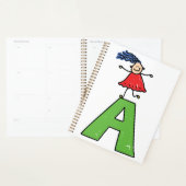 Girl Dancing on Green Letter A Fun Alphabet (Devant avec enveloppe)