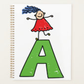 Girl Dancing on Green Letter A Fun Alphabet (Devant)