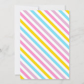 Girl Dinosaur Birthday Invitation Kaart (Achterkant)