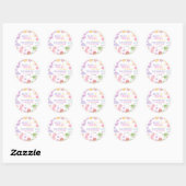Girl Dinosaur Birthday Ronde Sticker (Vel)