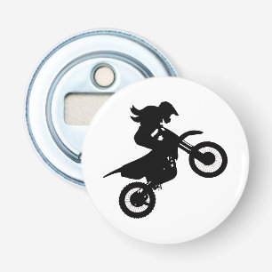 Girl Dirt Bike Button Flesopener