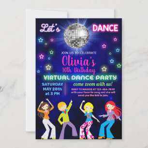 Girl disco dansfeest, virtuele dansfeest. kaart