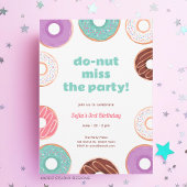 Girl donut party verjaardag Uitnodiging