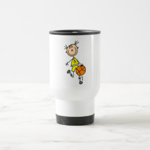 Girl Dribbling Basketball Tshirts en Gifts Reisbeker