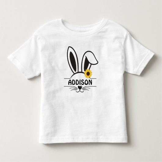 Girl Easter Bunny Face Kinder Shirts (Voorkant)