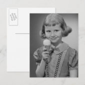 Girl Eating Ice Cream Briefkaart (Voorkant / Achterkant)
