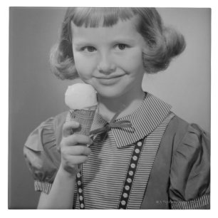 Girl Eating Ice Cream Tegeltje