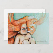 _Girl Een zeemeermin_ wordt Briefkaart (Voorkant / Achterkant)