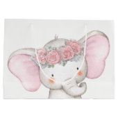 Girl Elephant Baby shower Groot Cadeauzakje (Achterkant)