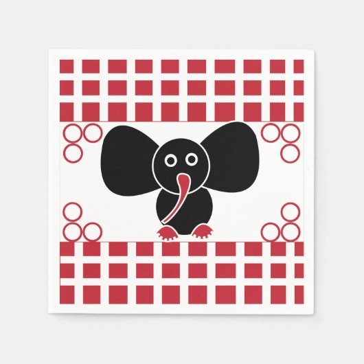 Girl Elephant Birthday Servet (Voorkant)