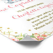 Girl Elephant Time Capsule First Birthday Sign Poster (Hoek)