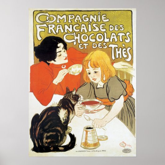 Girl en Cat, Alexandre Steinlen Poster (Voorkant)