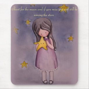 Girl en Kawaii Stars Inspirerend Quote Mousepad Muismat