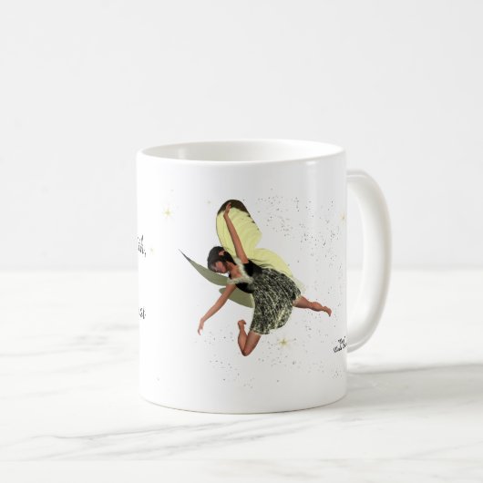 Girl Fairy met gele Wings Coffee-Mok Koffiemok (Voorkant rechts)