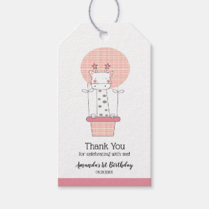 Girl First Birthday Giraffe Favor Cadeaulabel
