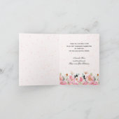 Girl First Commune Pink Floral Folded Bedankkaart (Binnen)