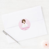 Girl First Commune Stickers Envelope Seals (Envelop)