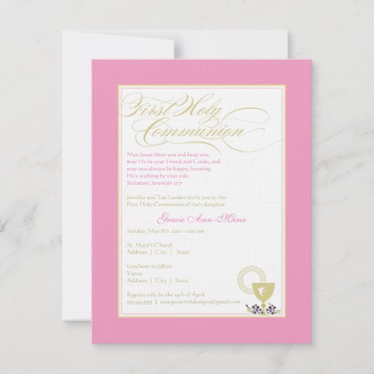 Girl First Community Invitation - Roze Kaart (Voorkant)