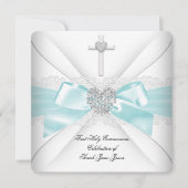 Girl First Heilige Commune Blauwgroen White Silver Kaart (Voorkant)