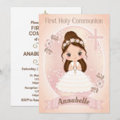 Girl First Heilige Communion Kaart (Voorkant / Achterkant)