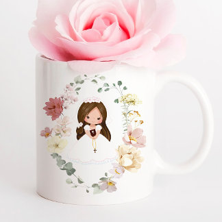 Girl First Holy Communion Ceramic Coffee Mug Koffiemok