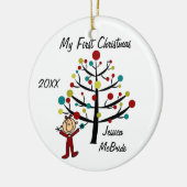 Girl First Kerstfeest Gepersonaliseerd Ornament (Links)