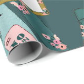 Girl Fitness Pattern Cadeaupapier (Rol Hoek)