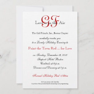 Girl Friends Night Out Invitations Red 2 Kaart