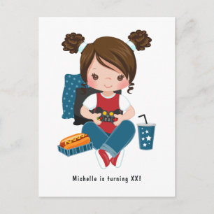 Girl Game Night Video Game Party Invitation