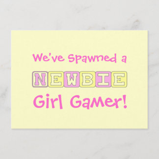 Girl Gamer Baby shower Kaart
