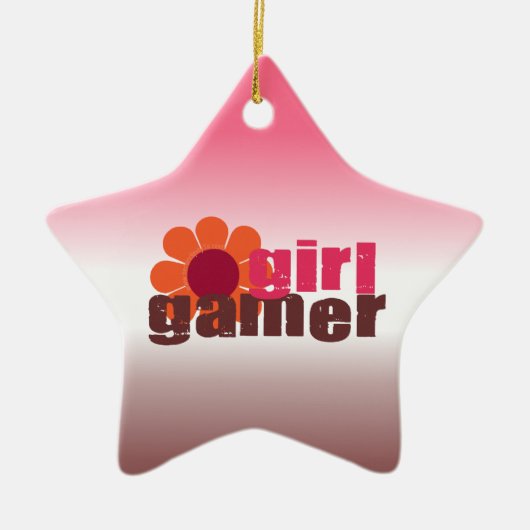 Girl Gamer Keramisch Ornament (Voorkant)