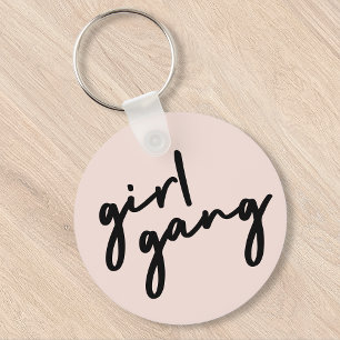Girl Gang   Cute Pink Girl Power Modern Feminist Sleutelhanger
