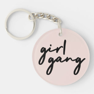 Girl Gang   Meiskracht Modern feminisme Blush Pink Sleutelhanger