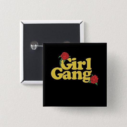 Girl Gang Vierkante Button 5,1 Cm (Voorkant /achterkant)