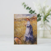 Girl Gathering Flowers door Renoir Briefkaart (Staand voorkant)